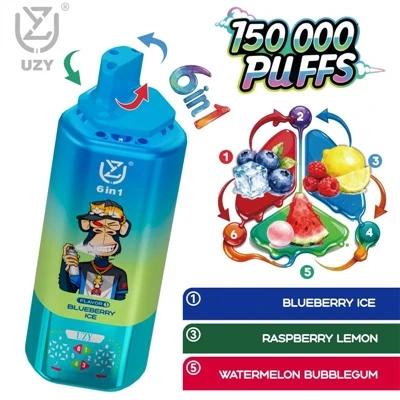 Uzy 6- -1 150 K Bir marta ulangan elektron sigaret|150000 puffs, oltita lazza...
