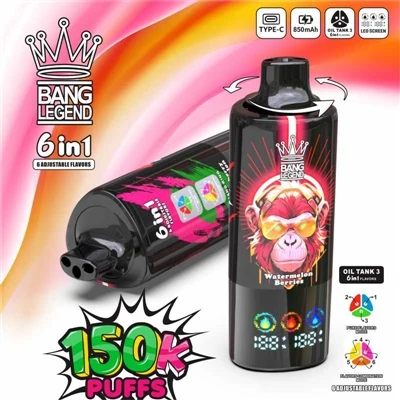 BANG LEGEND 150K bir martalik E-sigaret: uchta quti va oltita ta'mga ega inno...