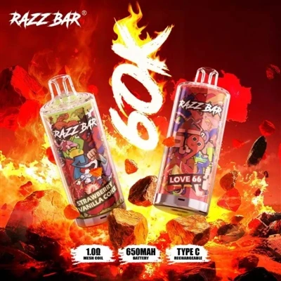 Razz Bar 60000 Bir martalik E-sigaret|60 000 ta puff, keyingi avlod-Yuqori{5}...