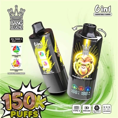 BANG LEGEND 150K Puffs 6-in-1: bir martalik elektron sigaretalar uchun sig‘im...