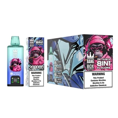 BANG BOX 200K bir martali ishlatiladigan vape – yuqori sig‘imli, qayta zaryad...