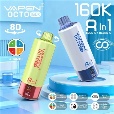 Bir nechta lazzatlar, murosasiz: Vapen Octo 160K 8in1 bir martalik E-sigaret ...