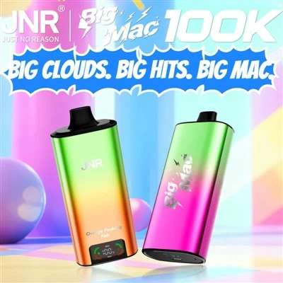JNR Big Mac 100K – Yuqori -Puff bir martalik E-sigaretlar uchun chidamlilik s...