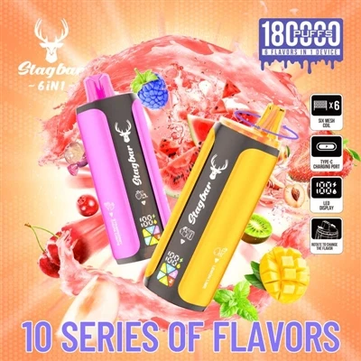StagBar 6in1 180K Puffs Vape: E-sigaretlar endi monoton bo‘lmay, “o‘zgarishni...