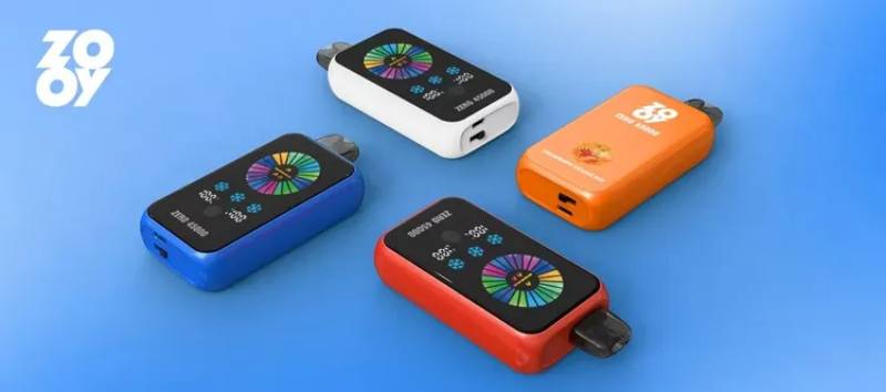 2025-New-Brand-Zooy-Zero-45000-Puffs-Adjustable-Airflow-Smart-Touch-Screen-Adjustable-Nicotine-Adjustable-Ice-Level-Rechargeable-10-Fruit-Flavors ZOOY ZERO 45000