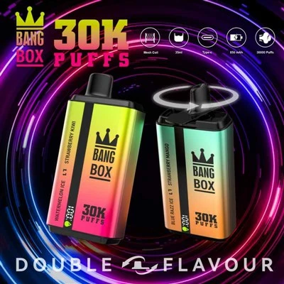 Bang qutisi 30000 puffs Ikkita lazzat varaqli
